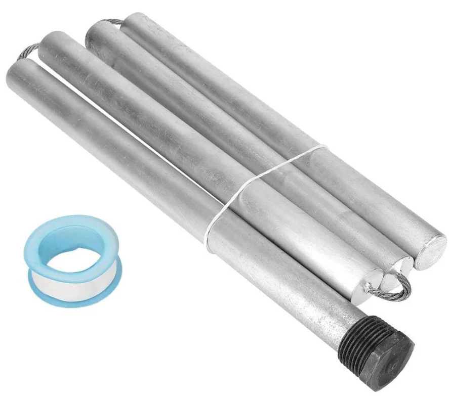 RV water heater magnesium anode rod packed with PTFE tape and sticker