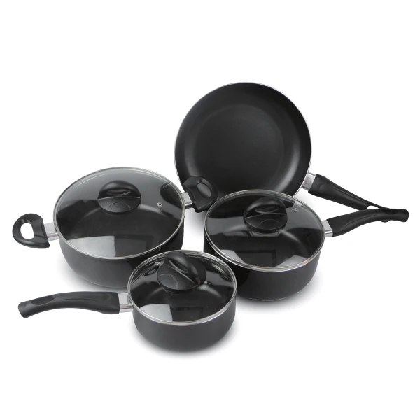 Popular selling kitchen equipment aluminum non-stick granite cookware set