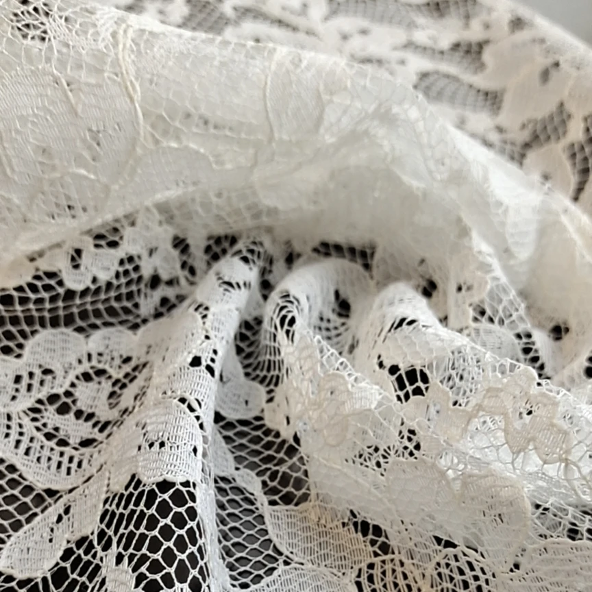 100%polyester knitted frivolous lace wedding lace fabric white fabric lace with sequins bridal fabric