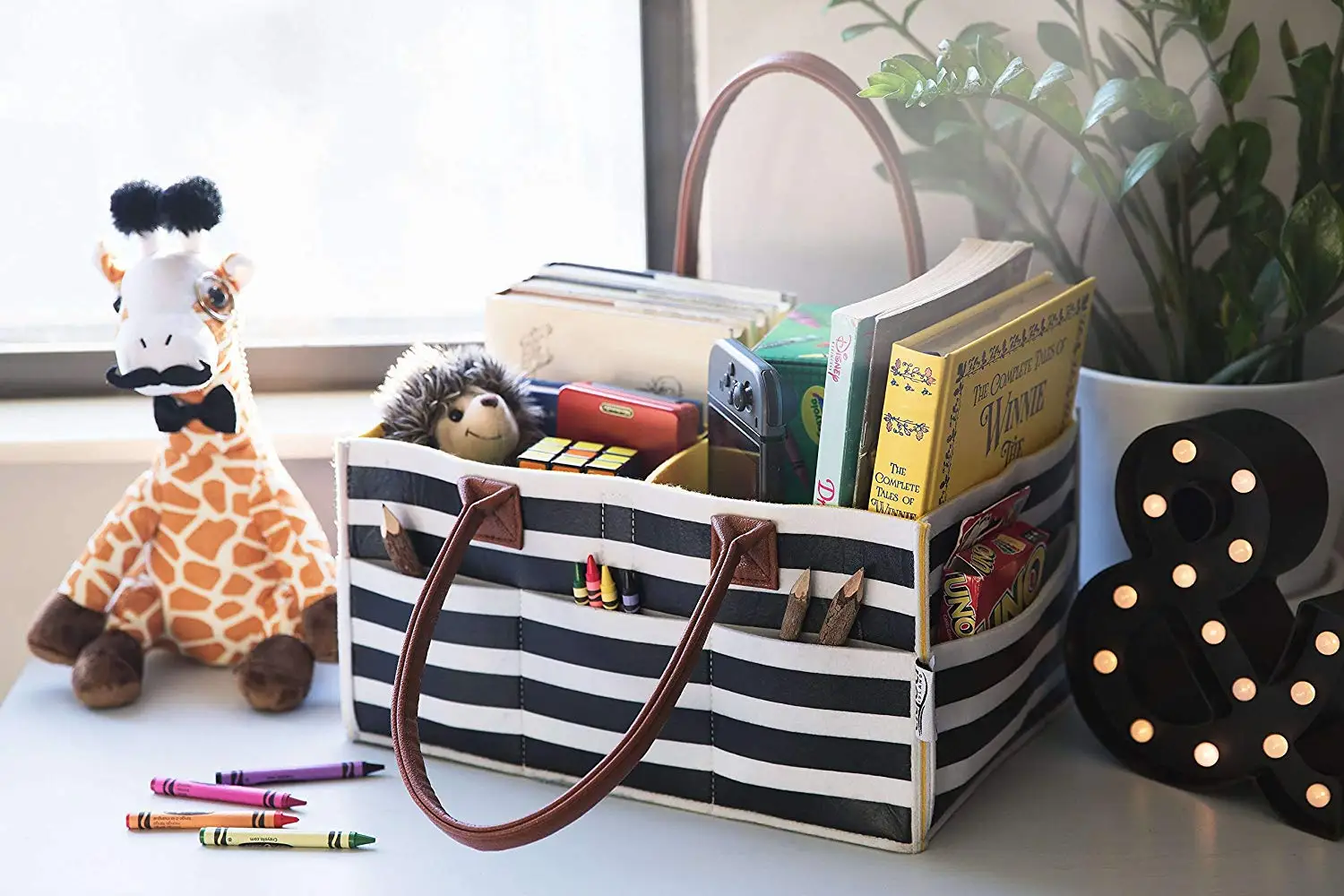 Hot Selling Soft Felt Stripe Changing Table Custom Cute Stroller Felt Diaper Bag Small Pouch Holder Bag For Changing