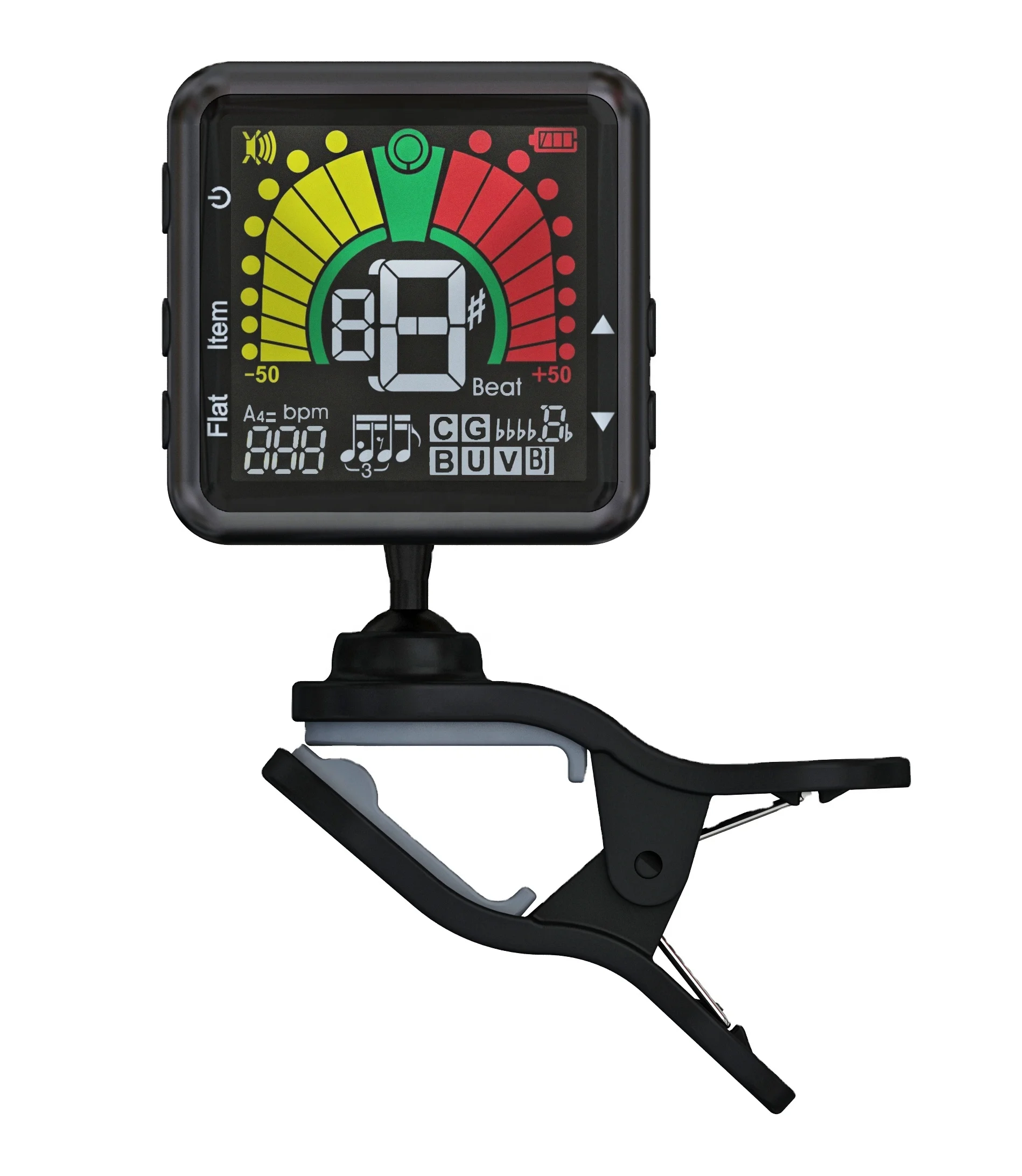 High Quality Clip on Tuner for Guitar Bass Ukulele Banjo Mandolin Violin Chromatic Wind instrument OEM Custom Meideal T90R