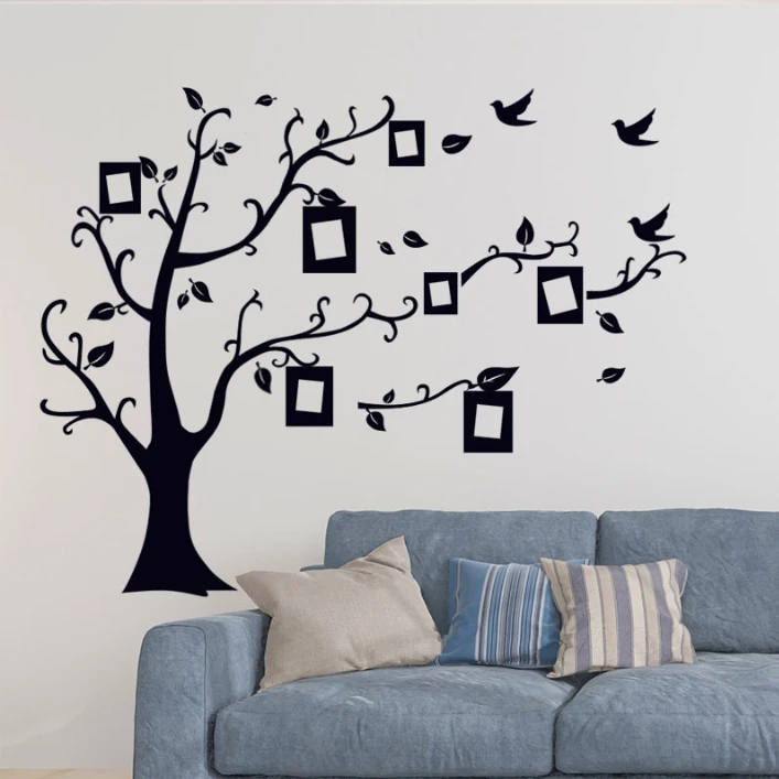 Gline ready to ship 50cmx70cm custom removable pvc black tree wall sticker