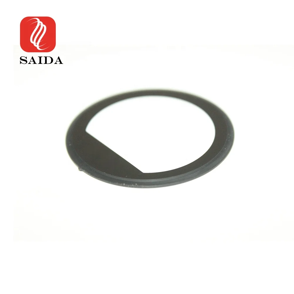 High Precision 2mm Round  Black Silkscreen Printing Toughened Step Glass for Smart Watch
