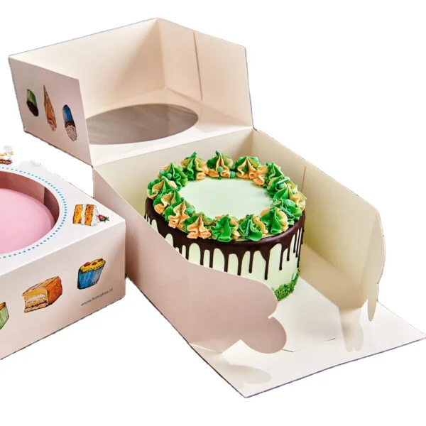 Wholesale custom design cake box white cake boxes in bulk with window