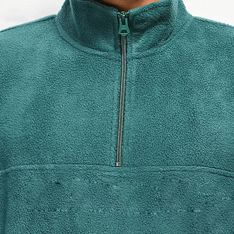 High Quality Mens Oversized Turtleneck Polar Fleece Pullover Quarter Zip Kangaroo Pocket Heavyweight Hoodies For Men