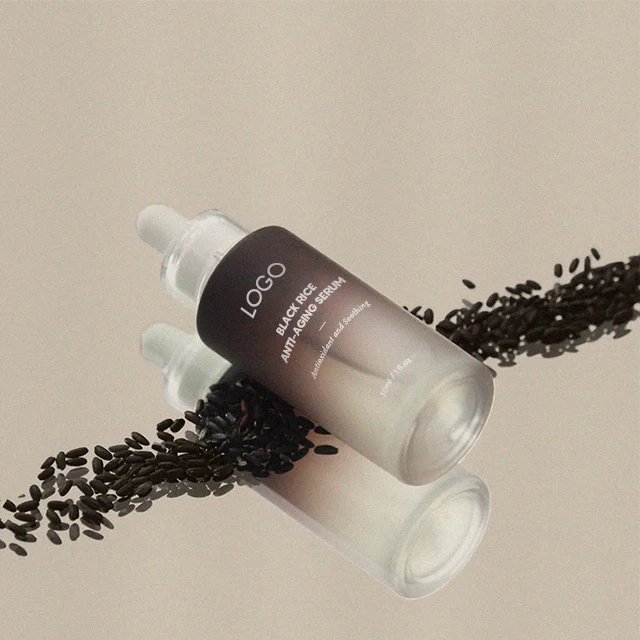 Wholesale Natural Keeping Skin Smooth Anti-Aging Essence Organic Hyaluronic Acid Fermented Black Rice Serum For Face Serum
