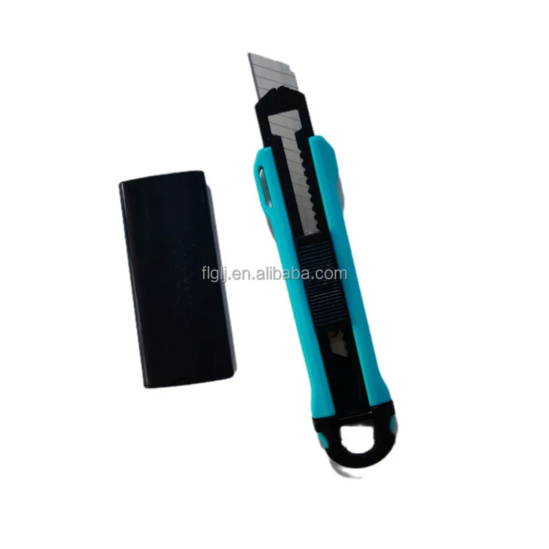 cutter automatic change blade utility knives 5pieces blades into knob locking sliding cutting knife