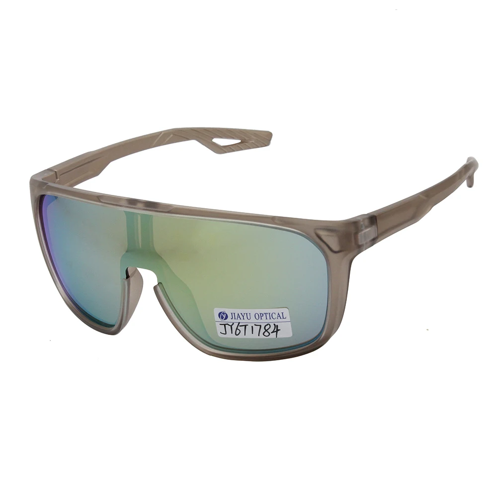 Extreme Sports Eye Protector Gold Mirror Coating One Piece Nylon Lens Cover Painting Mountain Biking Sport Sunglasses for men