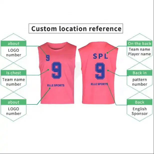 custom quick dry soccer training  bibs breathable mesh soccer vest cheap football bibs football vest soccer training bibs