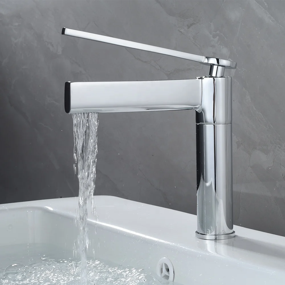 Hot Cold Ware Deck Mounted Brass Basin Mixer Faucet Bathroom Torneira