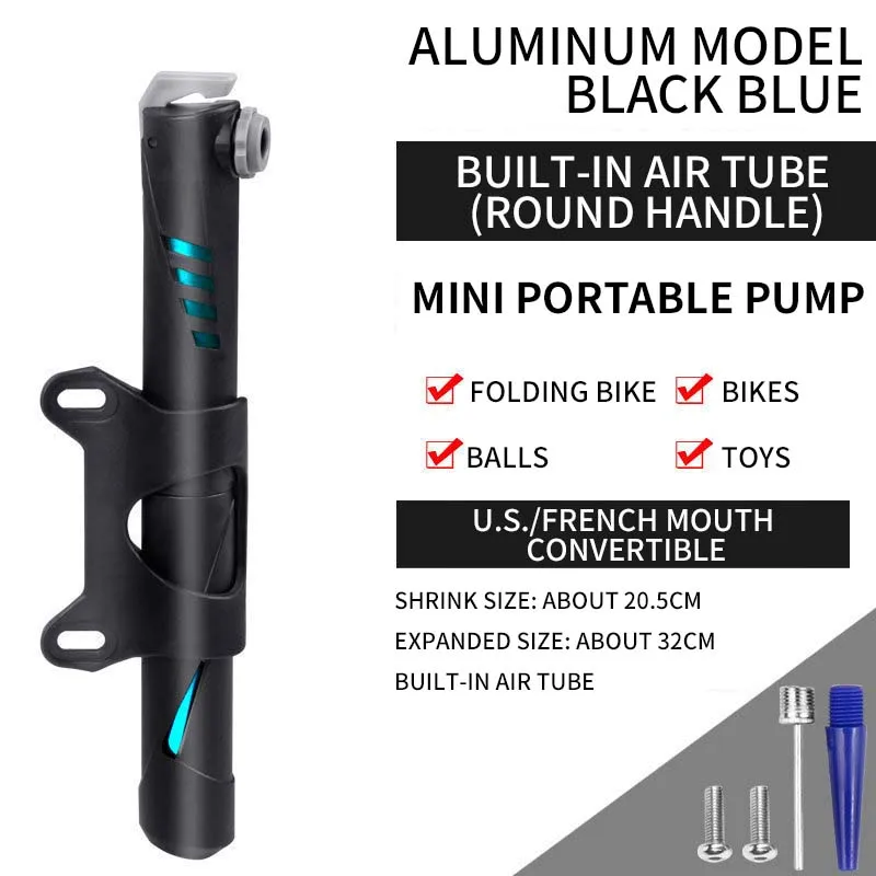 120PSI High Pressure Portable Bike Pump Aluminium Alloy French Valve Mini Aluminum Alloy Bicycle Hand Pump