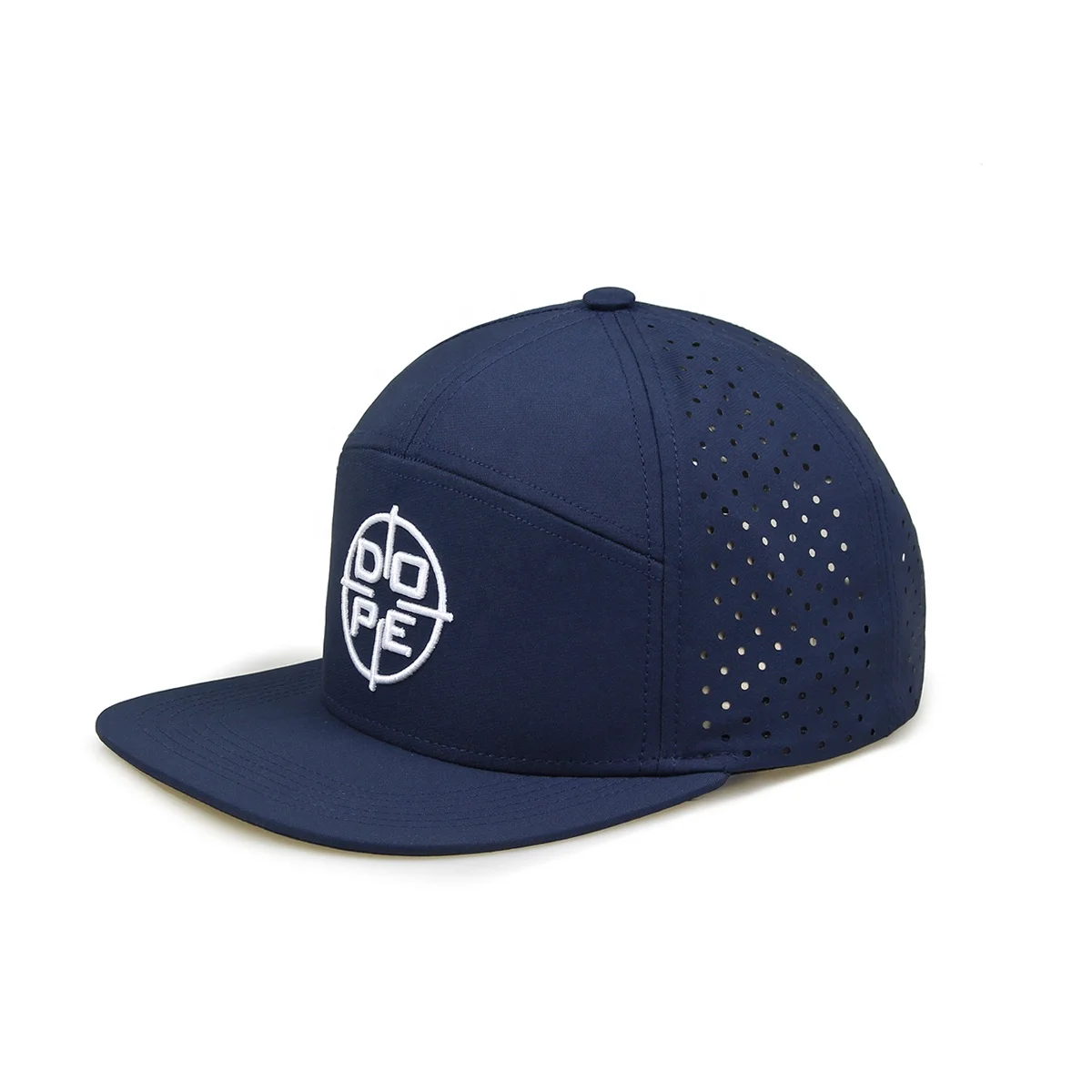7 panel rubber PVC patch Laser Cut Hole performance snapback laser Resistance Waterproof Golf Snapback Gorra Gorras Caps Hats