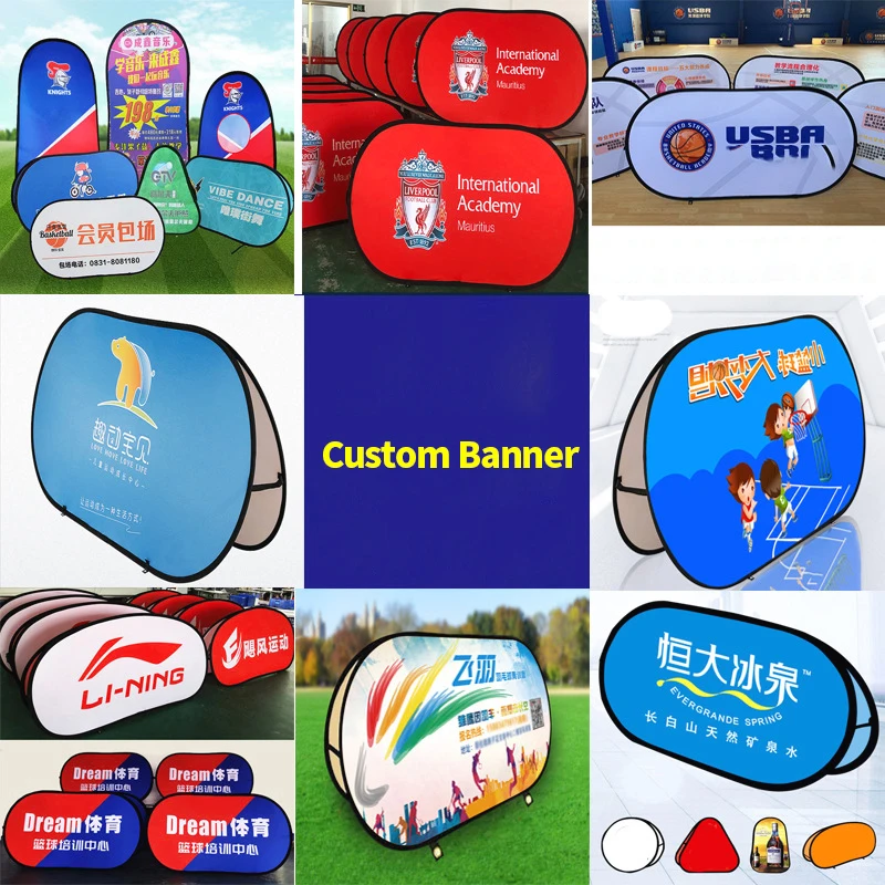 Custom Print Pop Up oval A-Frame Banner Event Popup Pop Out A Frame Banner For Exhibitions