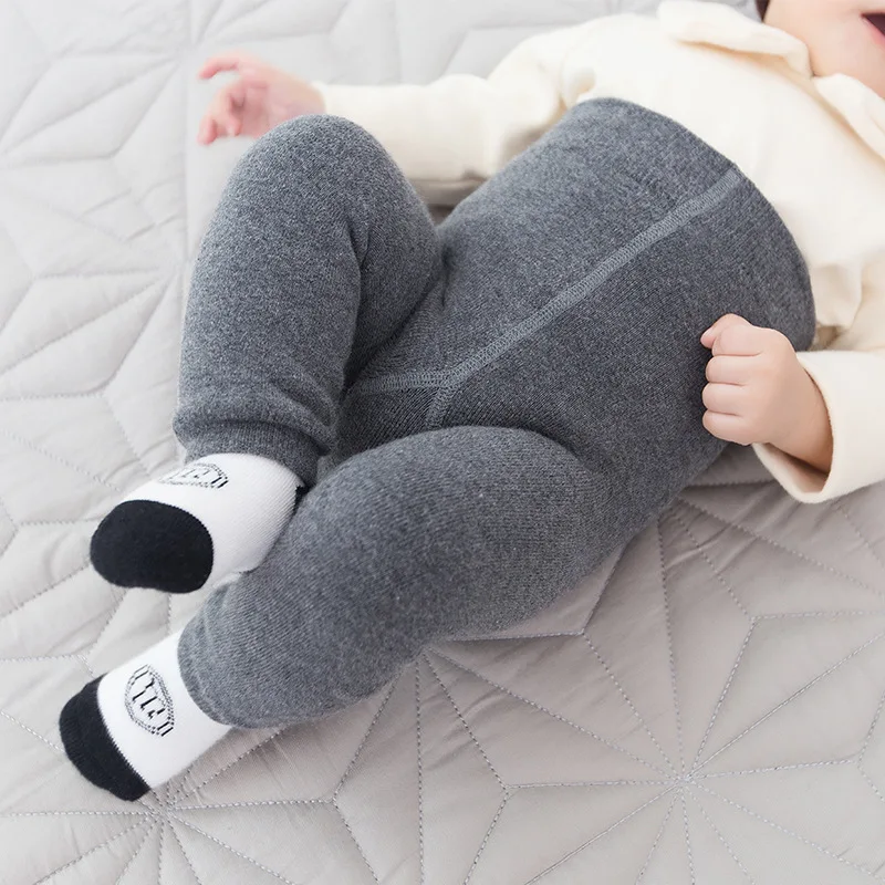 Toddlers Kids Thicken Velvet Pants New Winter Pure Color Baby Warm Leggings
