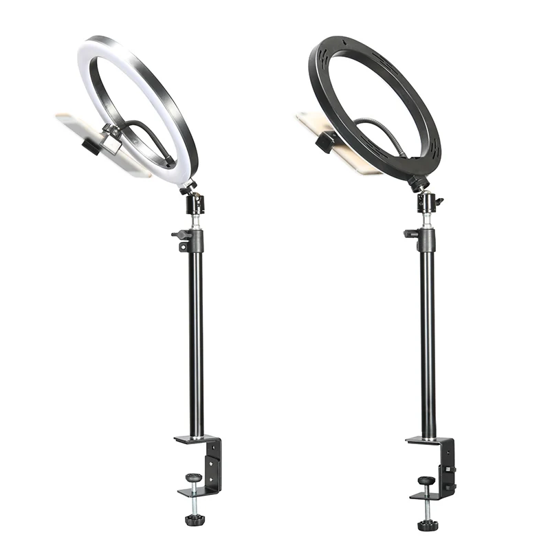 
Desktop clip bracket-Single bracket + pan tilt + mobile phone clip + circline lamp 