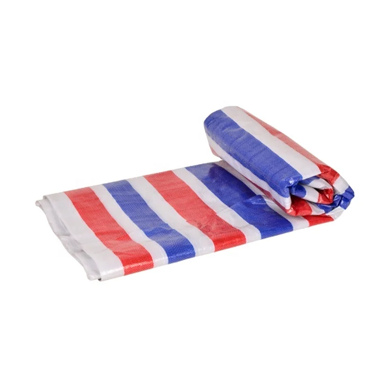 colorful stripe PE Tarpaulin 2x3 m with Holes in Poly Bag from china suppliers