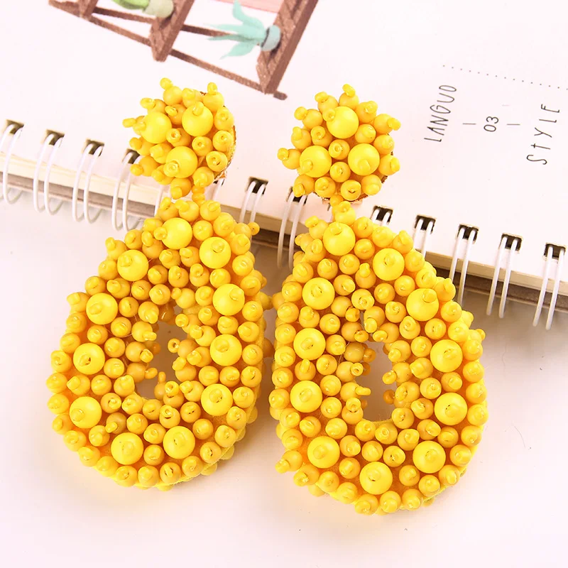 Hand-woven rice beads trending jewelry products 2023 new arrivals drop chandelier earring