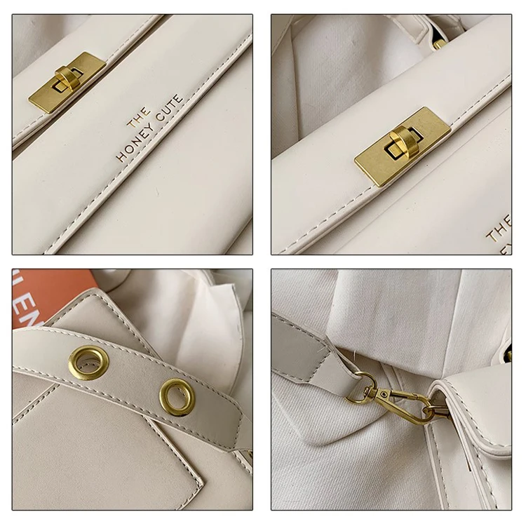 Guangzhou Factory Classic Luxury Underarm Bag Pure Solid Color Handbag PU Leather Shoulder Bag