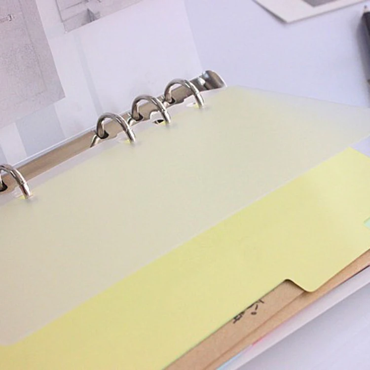 PVC frosted transparent file divider Clear file holdes bugdet insert pvc holder for notebook