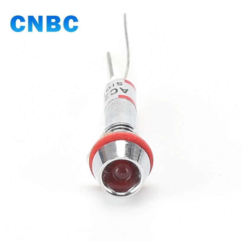 Лидер продаж миниатюрный светодиодный индикатор диаметром 6 мм в металлическом корпусе красного и желтого цвета 120 В с контактами