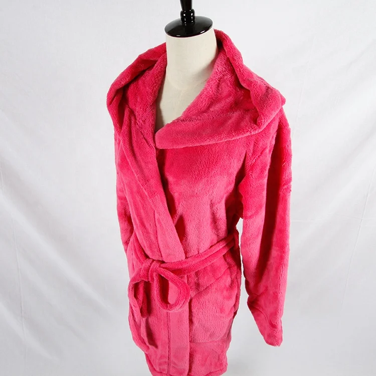 
plush cozy women bath robe with Hood Soft Comfy Warm Bathrobe dressing gowns 