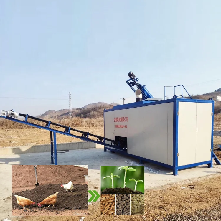 Poultry Manure Processing Organic Fertilizer Machine / Chicken Manure Compost Making Machines