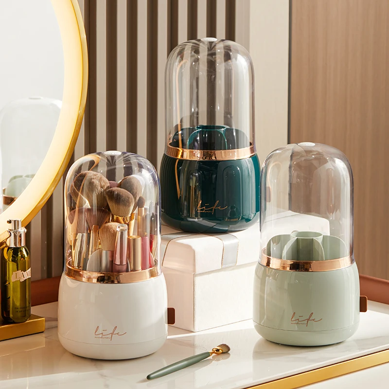 Wholesale Multifunction 360 Degree Rotating Makeup Brush Holder Organizer Cosmetics Desktop Storage Box Makeup Box
