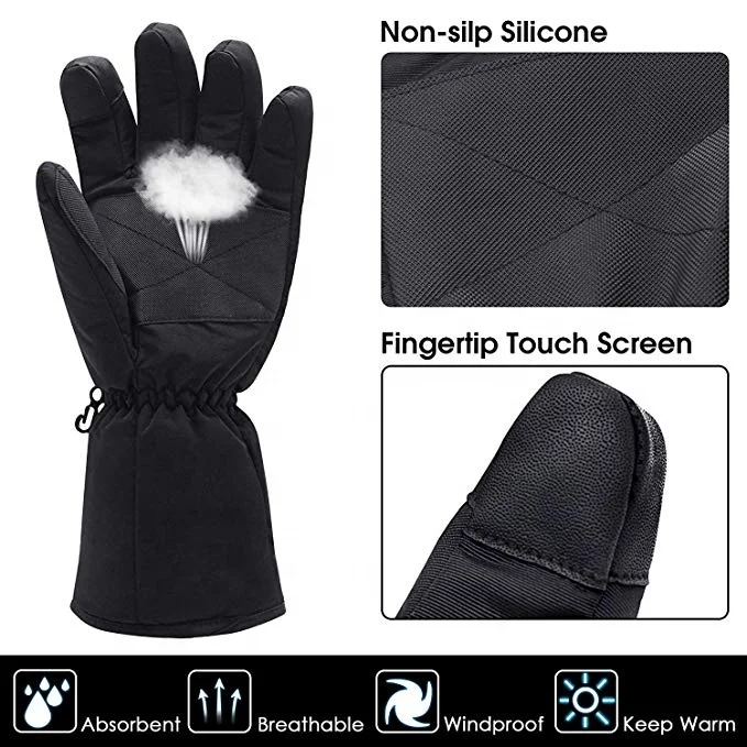 Portable Customize Touch Screen Heated Gloves Thermal Cotton Gloves with Rechargeable Electric Battery Pack