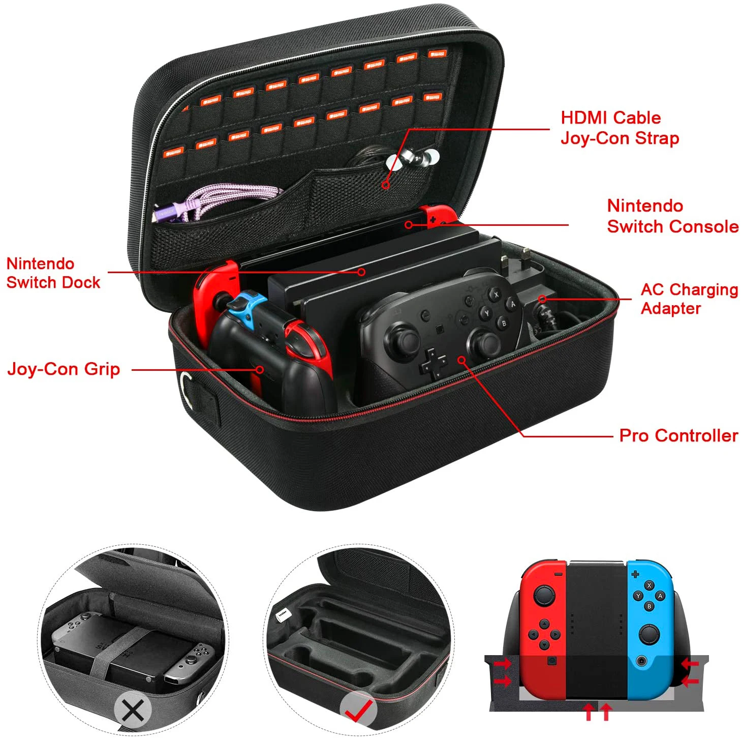Travel Storage Pouch Carrying Case Travel Shoulder Bag For Nintendo Switch Accessories Bag Switch OLED