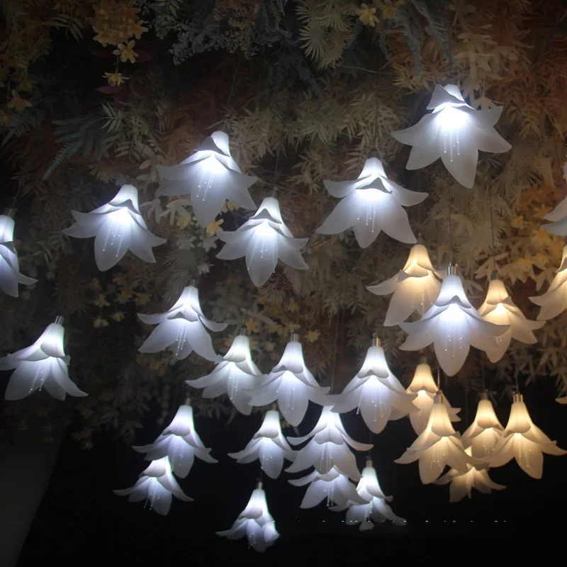 Lily string lights Mori wedding stage background decoration Yingbin District Road decoration new wedding ceiling glow.