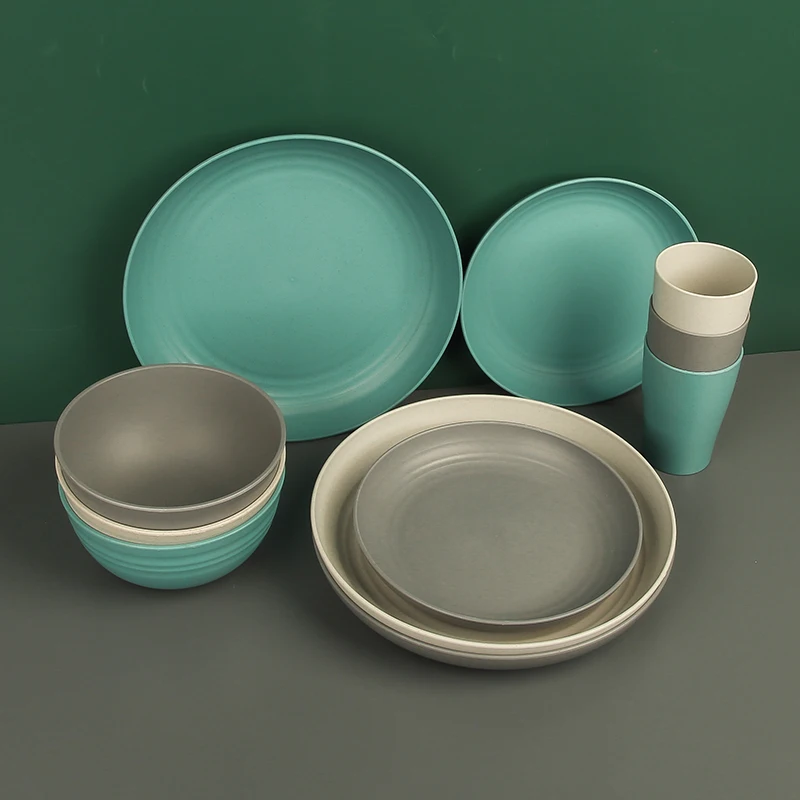 Wheat Straw Dinnerware Sets / Unbreakable Dinnerware Sets / Dishwasher Microwave Safe Dinnerware