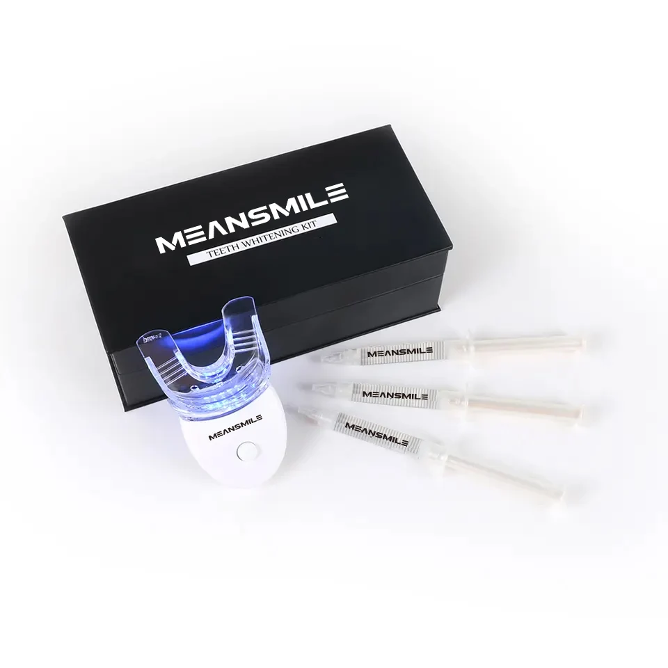 Home Set Tooth Bleaching Kit Power Battery Version Teeth Whitening Kit With Blue Light And 3* 3ml Gel Syringe