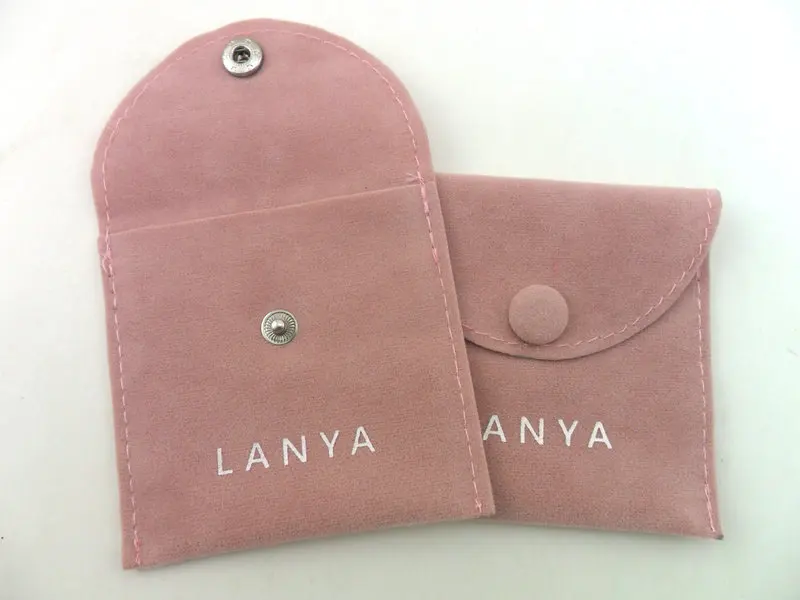 Small Velvet Pouch Bag Luxury Envelope Suede Jewelry Pouch for earrings Mini Pink Velvet Pouch