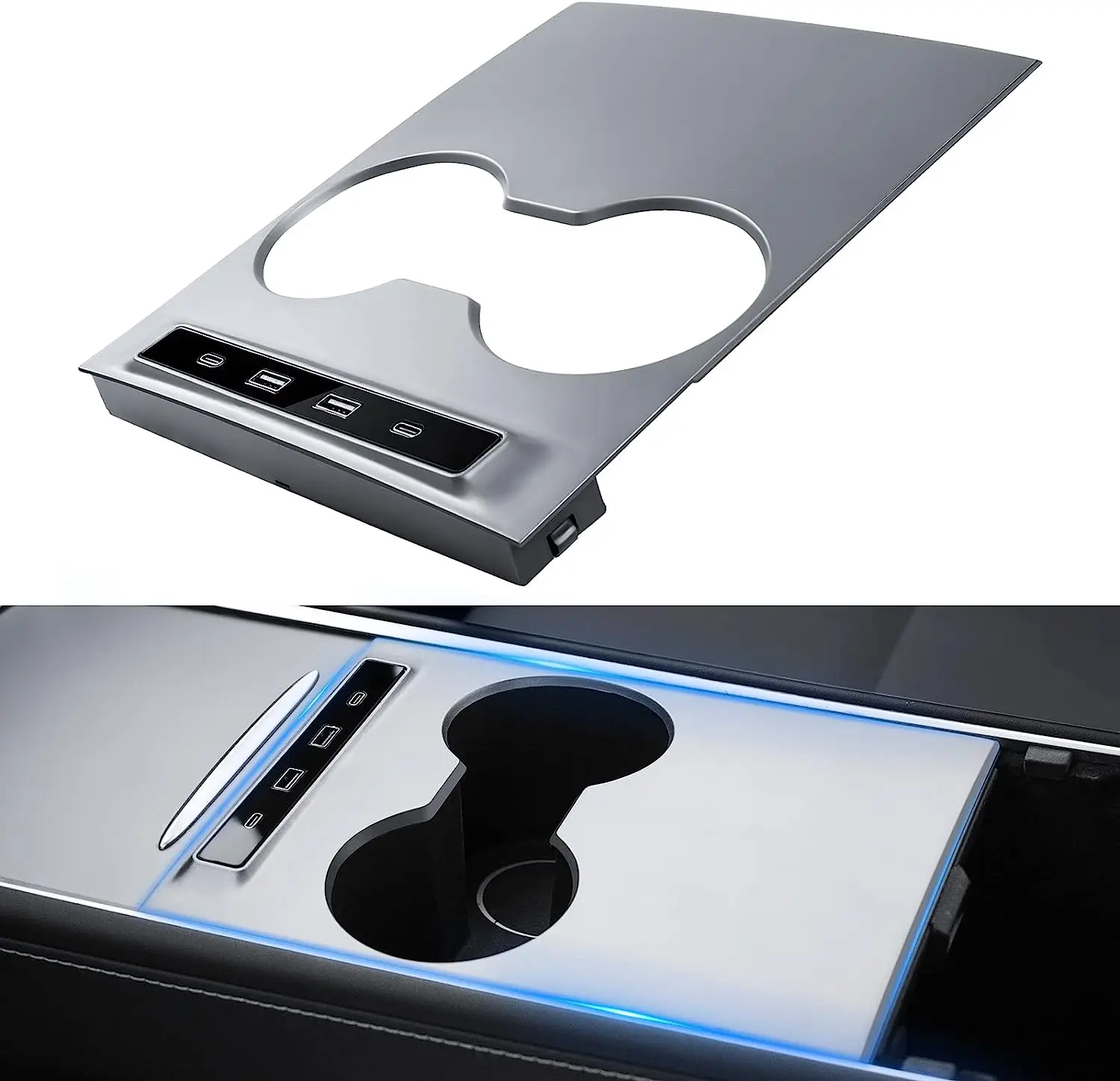 Ступица док-станция для Tesla Model 3/Y центральная консоль многопортовый расширительный с USB-адаптером быстрой зарядки