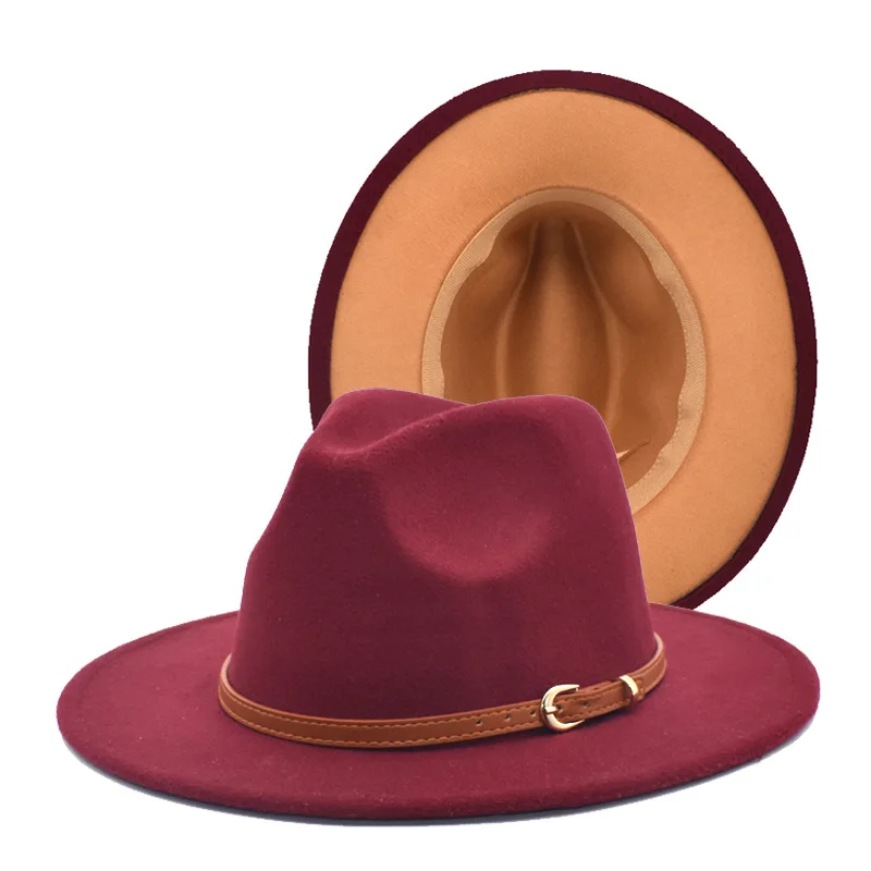 New Fashion Custom Panama Fedora Hats Unisex Wholesale Wide Brim Adjustable Felt Hat Wool Fedora Hats