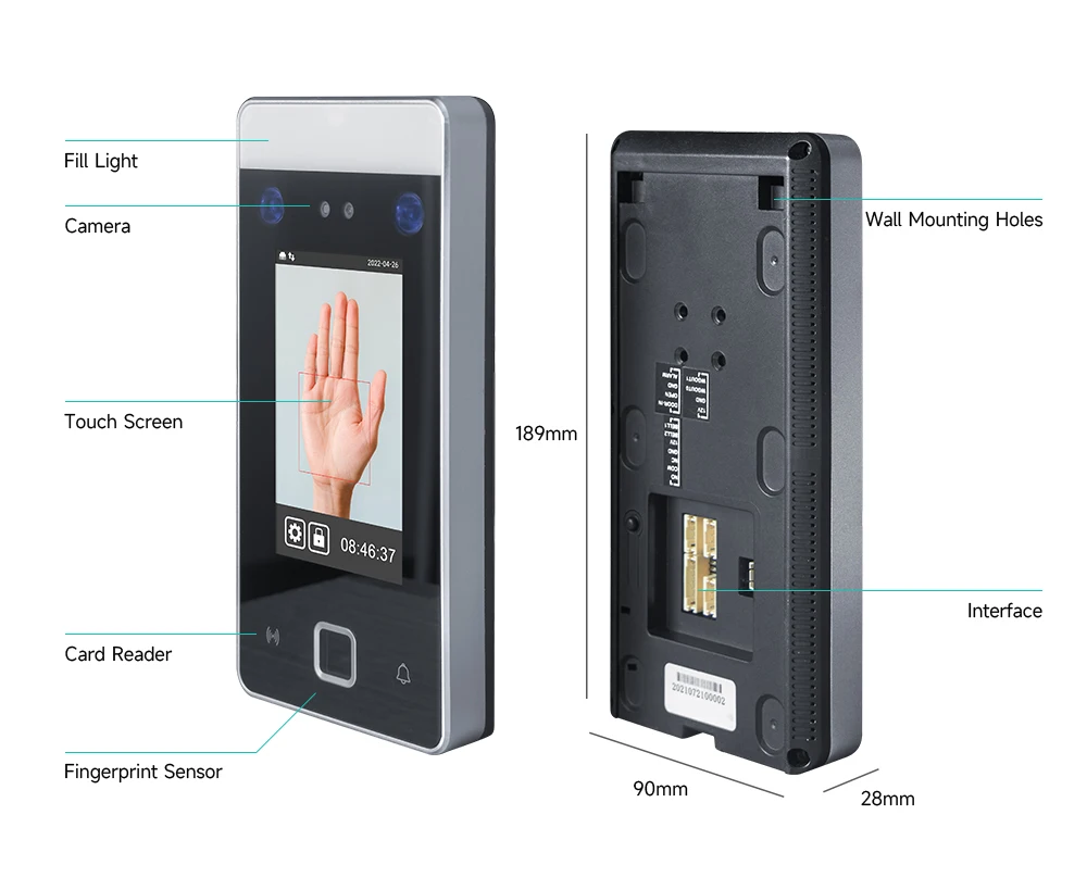 HFSecurity FR05M TCP/IP and wifi Visible light Biometric palm scanner Non-contact access control for office building