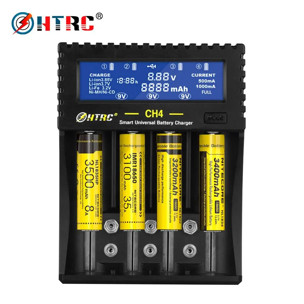 
CH4 Battery Charger 18650 26650 6F22 9V AA 16340 14500 Lipo Li-ion Li-fe Ni-MH Ni-CD battery charger for RC Toys 