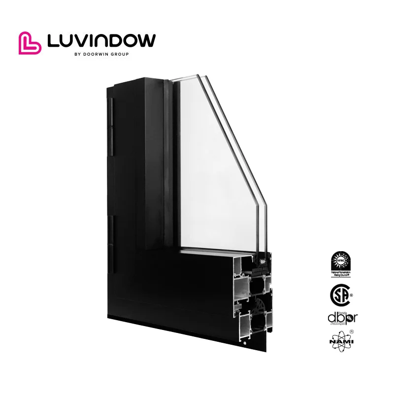 Thermal Break Aluminum Double Glazed Tempered Glass Tilt & Turn Window Sample Corner