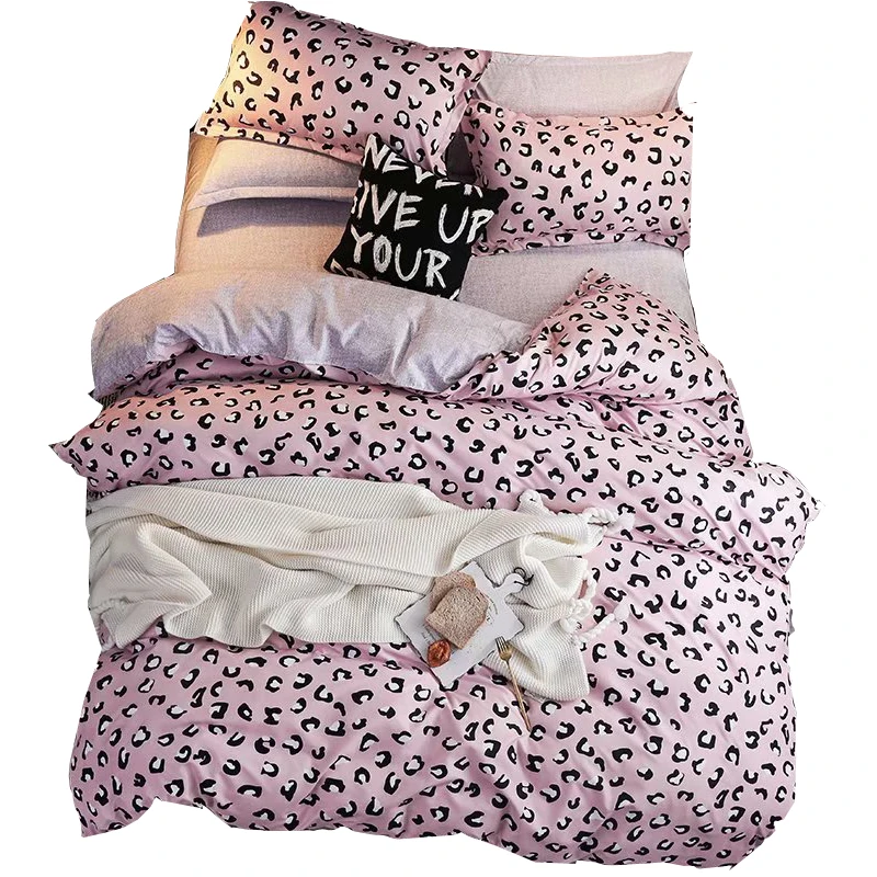 Комплект постельного белья из 100% полиэстера и микрофибры, постельное белье с крутым леопардовым принтом