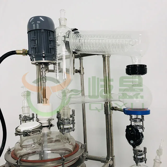 hybrid process reactors Fully Customizable Fast Delivery High efficiency condenser 100L Double layer Jacketed glass reactor