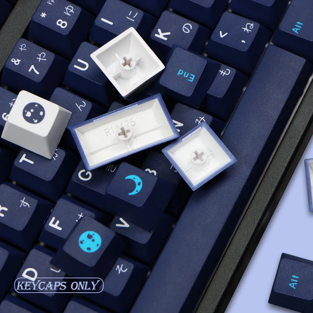Blue Hell Keycaps 129 keys Custom Cherry Profile PBT Sublimation Keycap for MX Switch Mechanical Keyboard