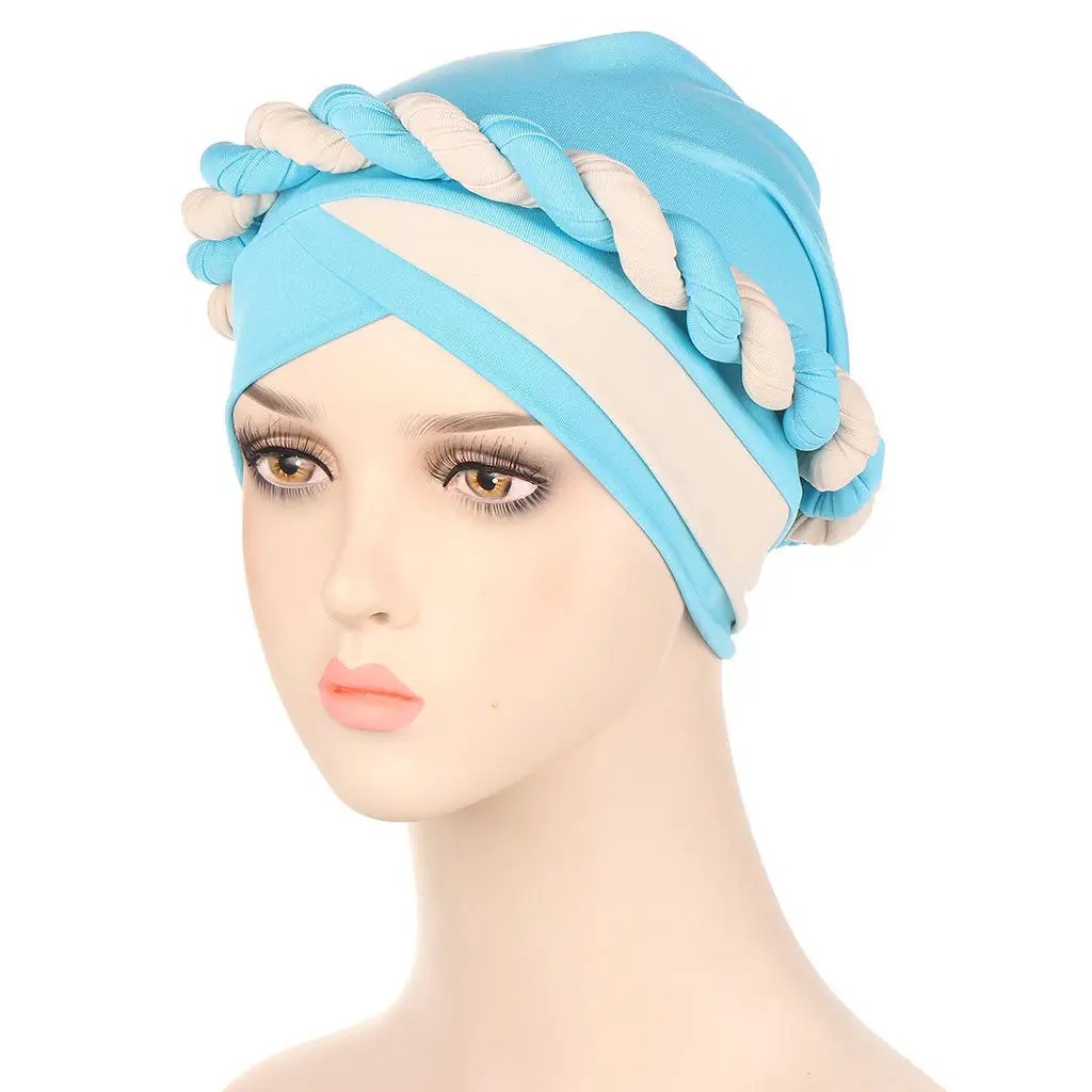 Yomo 2024 Muslim Europe and America monochrome single braid hat milk silk Indian hat