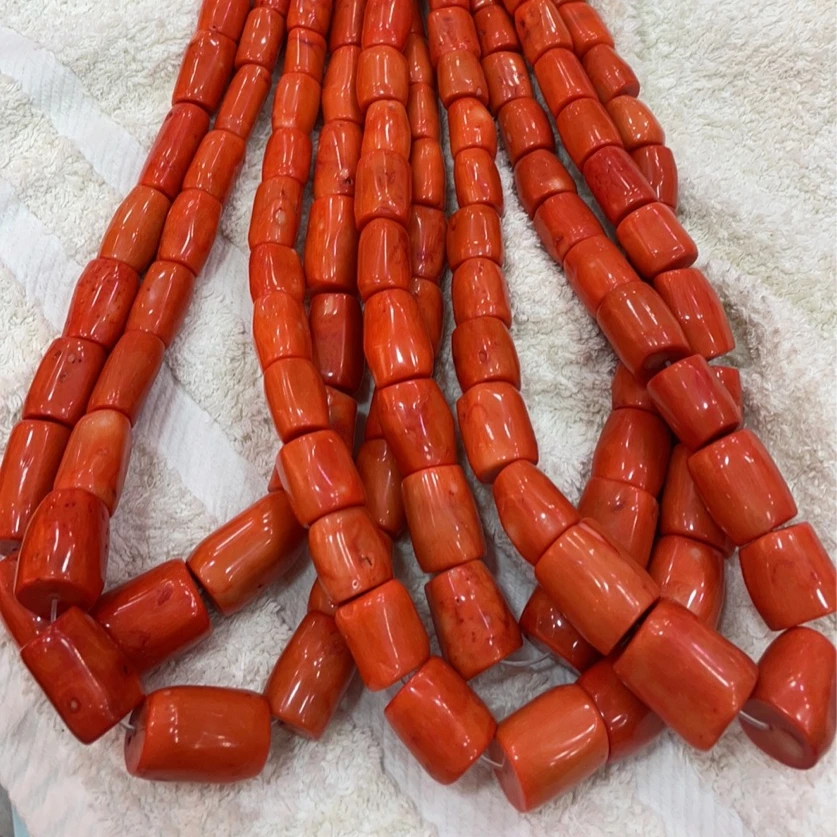 hot sale loose red coral beads wholesale Natural reddish orange 15-25mm 1689119