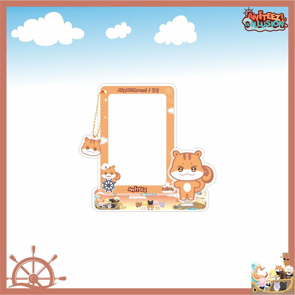 KPOP ATEEZ ANITEEZ Cartoon Photo Frame Cards Holder Stand Figure Model Yeosang Seonghwa Jongho Photocard Display Model Fans Gift