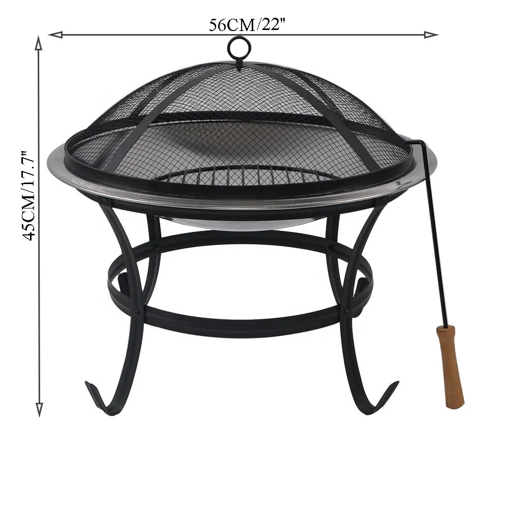 Sejr 22 дюймов портативный Нержавеющая сталь костра braseros жаровня feuerschale открытый сад