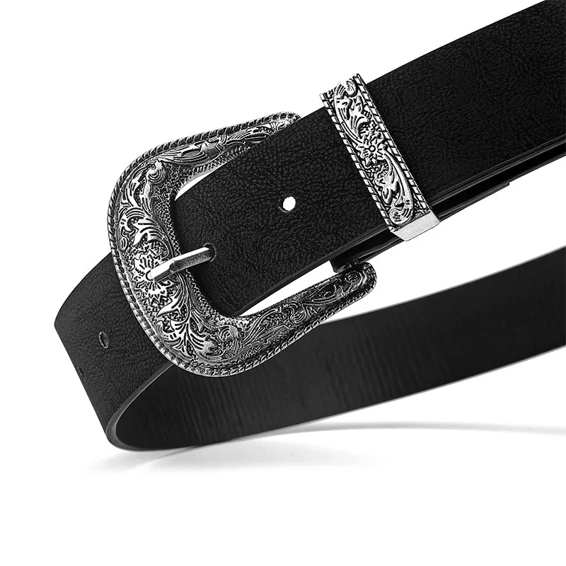Wholesale children Fashion Casual  Cowboy Equestrian Stylish Pu Leather Belt Retro Vintage Buckle