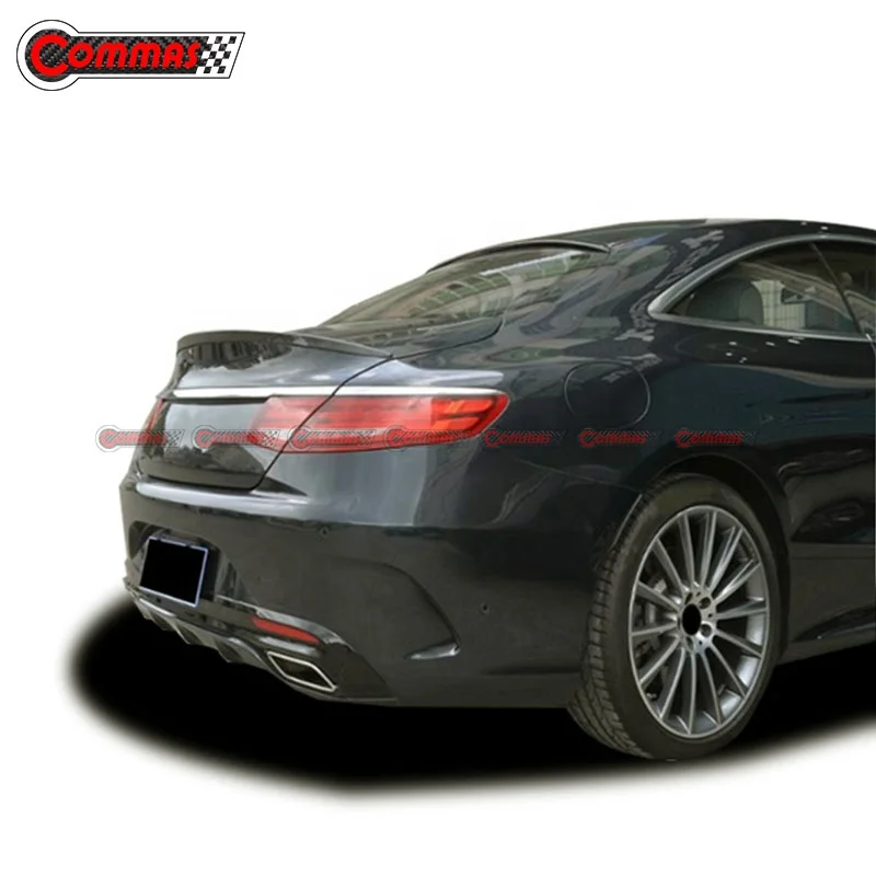 For Mercedes Bens S Class S63 AMG Coupe Carbon Fiber Rear Spoiler Boot Lid Ducktail Wing