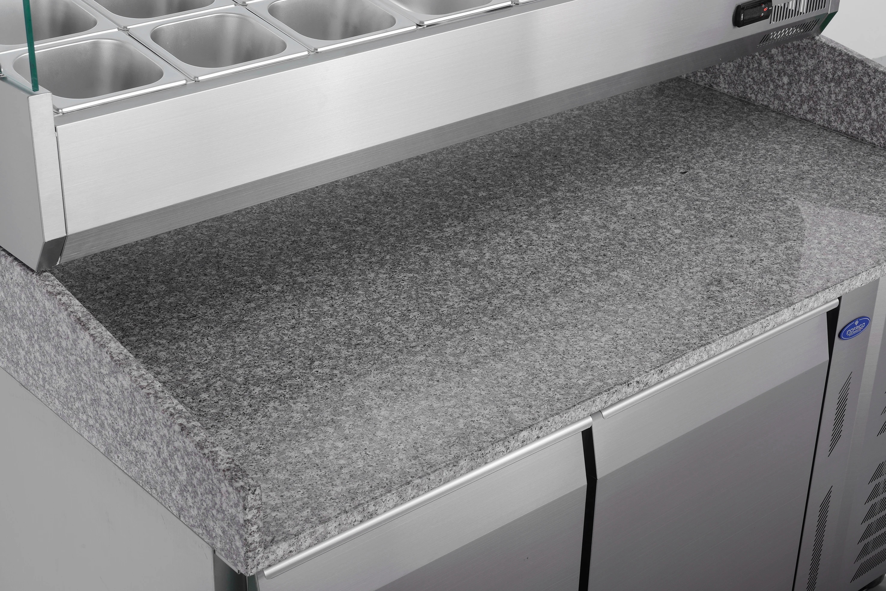 6 Drawers Commercial Marble Top Pizza Prep Table Refrigerator