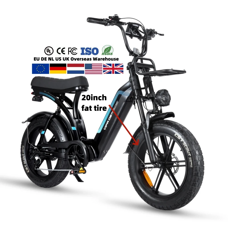 EU NL Stock 48V Fatbike 20inch 250W Netherlands OUXI Q8 Lithium Battery Electric City Bike 500W 1000W Road E-Bike Holland