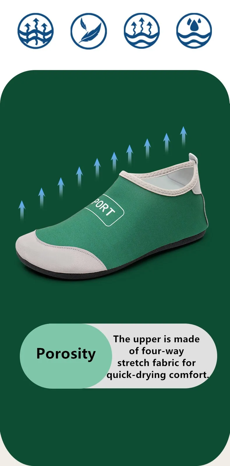 Ollas Unisex Ultra Slim Beach Swim Surf Water sport Shoes TPR Sole Anti Slip Quick Dry Diving Yoga Exercise Aqua Skin Shoes